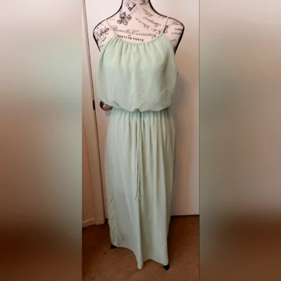 NEW Sweet Storm's Pastel Green Flowy Grecian Maxi Dress - Picture 1 of 5